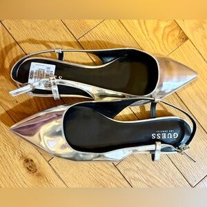 Guess Silver Metallic Silver Heels New